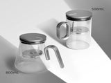 Heat-resistant glass teapot, magnetic switch, Gunmetal Black 800mL 47773149