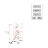 ZUN Medicine Cabinet 29" H, with 5 Shelves, 1 Door, and 1 Mirror, White B097P250880