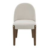 Gamarya White Fabric & Oak Finish Side Chair B2726P285869