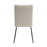 Modern Design Beige Fabric Upholstered Side Chairs 2pc Set, Tabular Black Finish Metal Legs Casual B011P199730