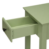 ZUN Light Green Accent Table with Bottom Shelf B062P185682