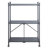 Sandy Black and Dark Bronze Hand-Brushed 3-tier Console Table B062P186469