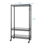 ZUN Wire Garment Rack Heavy Duty Clothes Rack,Closet Organizer Metal Garment Rack Portable Clothes 70689472