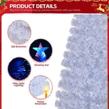 ZUN 7 FT Pre-lit Christmas Tree, Artificial Fiber Optic Christmas Tree with Lighted Top Star and 280 10439444