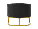 Modern Accent Chair Cozy Armchair Upholstered Reading Chair with Gold Metal Frame Living Room, N763P360688B