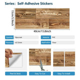 40 Pcs Wood Grain Peel And Stick Floor stickers Non-Slip Self-Adhesive Floor Stickers, Waterproof 10905611