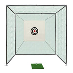 ZUN 10X10X10FT Golf Practice Net Cage w/ Metal Frame Hitting Net Kit Indoor Outdoor 99880895