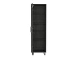 70.8H" Tall Narrow Storage Cabinet with 5-Tier Shelf, 3 Broom Hangers and Metal hardware, Smokey Oak B097P167440
