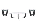 23.5 inch round glass table, black round table center table with glass top, small W487P317840