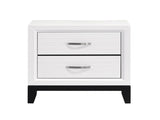 Modern Contemporary White Finish Storage Nightstand of 2x Drawers 1pc Wooden Bedroom Furniture B011P235882