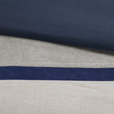 7 Piece Faux Suede Comforter Set Blue King B03596785