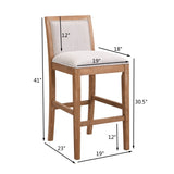 30.5 Inch Height Bar Stools set of 2, Rubber wood Frame,fabric Sponge cushion and Upholstered N780P192217N