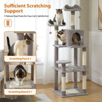 ZUN 63'' Multi-Level Cat Tree Cat Tower for Indoor Cats with Sisal-Covered Scratching Post, Cozy Cat 70889135