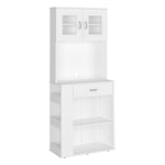 ZUN Capienza Pantry Cabinet, Two Shelves, Double Door, One Drawer, Three Side Shelves -White B20091899