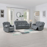 ZUN Contemporary Velvet Dark Gray Color 1pc Motion Recliner Chair Couch Manual Motion Plush Armrest B011P200213