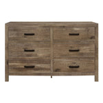 ZUN Rustic Style Dresser w 6 Storage Drawers Weathered Pine Finish Wooden Bedroom Furniture B011134289