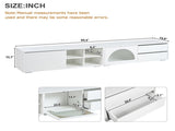 ON-TREND Modern TV Stand with Fluted Glass Door for TVs Up to 100", Media Console with Sliding Door N721P198932K