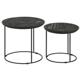 Matte Black 2-Piece Nesting Table B062P153894