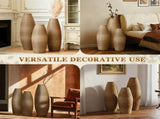 3-Piece Handcrafted PVC Floor Vase Set, 19.69" 23.2" 27.56" Tall, Natural Rattan-Like Textured beige W2796P446214