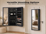 Jewelrys and Storage, 47.2-Inch Tall Lockable Wall or Door Mounted Jewelry Armoire 84545605