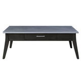 ZUN Sintered Stone and Dark Brown 1-Drawer Coffee Table B062P209135