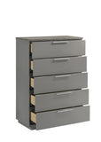 Elara Chest Two-Tone High-Gloss Marble & Lacquer Finish with Spacious Drawers and Metal-Finished G150108689