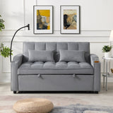 Modern Velvet Loveseat Futon Sofa Couch w/Pullout Bed,Small Love Seat Lounge Sofa with adjustable W311P195252