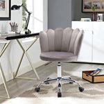 ZUN COOLMORE Velvet Home Office Chair with silver Base, Modern Cute Shell Back Upholstered Desk Chair W39523200