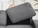 83.86"Snowfleece Fabric sofa,Modern Compressed Couch,3-Seater Sofa, Furniture for Living W1359P215068