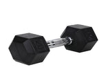 20LB HDRS Rubber Coated Solid Cast Iron Dumbbell with Contoured Chrome Handle, Hexagon 03299427