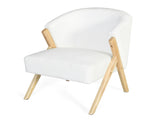 Modern Accent Chair with White Upholstery and Solid Wood Frame, Minimalist Lounge Chair for Living N767P203866W