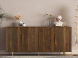 Wood Modern Buffet Cabinet with Storage, Fluted Sideboard Large Buffet with Adjustable Shelves, W1321P356151