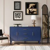 Stylish and Functional 2-Door 3-Drawer Cabinet with Carved Effect, for Bedroom,Living W757P144374