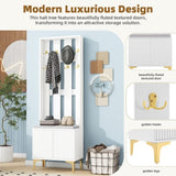 ON-TREND Modern Luxury 4-in-1 Hall Tree with Cushion, Versatile Coat Rack with 8 Gold Hooks and N721P192814K