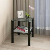 Set of 2, Glass two layer tea small round bedroom corner living room side W24191062