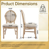 French Country Dining Chairs Set of 2, Upholstered Chairs with Round Back, Wire drawing and carving W3426P324205