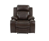 Power Motion Recliner Chair 1pc Chair Contemporary Brown Color Gel Leatherette Storage Arms w Cup B011P205591