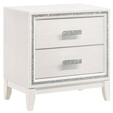 White 2-drawer Nightstand B062P181334