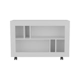 FM FURNITURE Cowlic Console Table in Melamine with Open Storage. White B128P283285