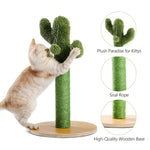 ZUN Cactus Cat Scratching Post 21.7'' Cat Scratcher with Sisal Rope for Small & Medium Cats Kittens 87368042