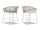 Maiden 27" Set of 2 Patio Counter Stool, Beige Axroma Olefin B2719P245994