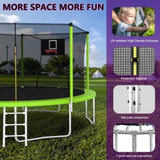 ZUN 14FT Trampoline ,Sports Fitness Trampolines with Enclosure Net, Recreational Trampolines for Outdoor W1163120242