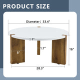 33.4-inch diameter minimalist circular MDF material coffee table, a stable and practical choice. The W1151P263914