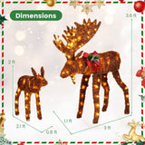 2-piece set lit moose Christmas decoration with LED lights 16393825