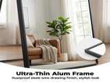 59" Full Length Mirror Floor Standing, Anti-Rust Aluminum Frame, Arch, Black 69849977