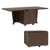 48" Foldable Coffee Table Extendable Center Table With Storage Cabinets & Wheels - Walnut 87117762