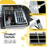 Double Doors Pet Car Transport Cage Aluminium Puppy Travel Crate Box Trapezoidal Kennel Dog Cat W2505P228355