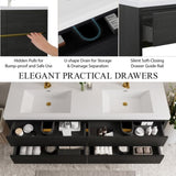 72" Wall-Mounted Bathroom Vanity with Sink, Floating Bathroom Storage Cabinet with Stone Resin W1573P264345