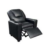 ZUN Marisa 22" Black PU Leather Kids Recliner Chair with Cupholder B061110700