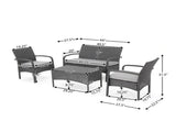 CORDOBA KD WICKER 4 PC CHAT SET 57458.00GRY